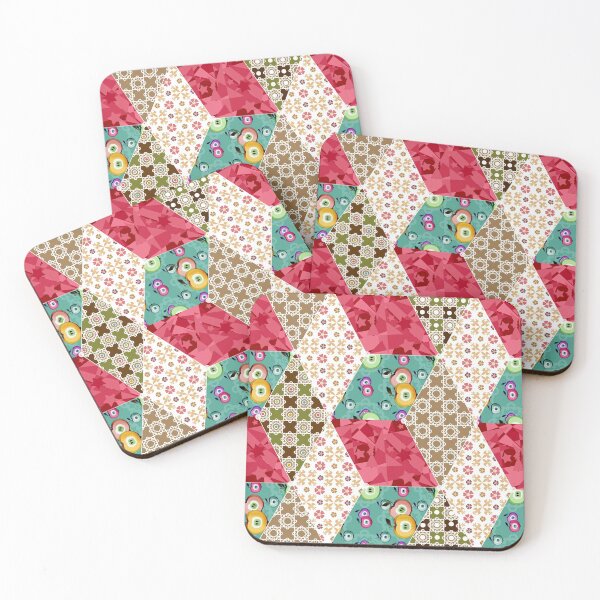 Item preview, patchwork colorful patchwork folk rustic designed and sold by fuzzyfox.