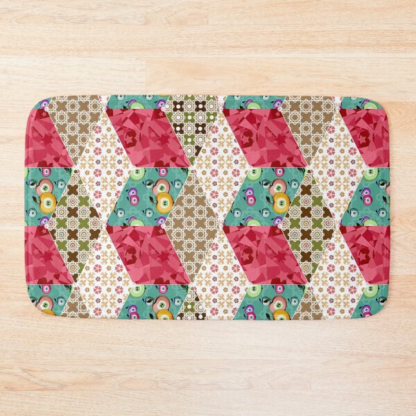 Item preview, patchwork colorful patchwork folk rustic designed and sold by fuzzyfox.