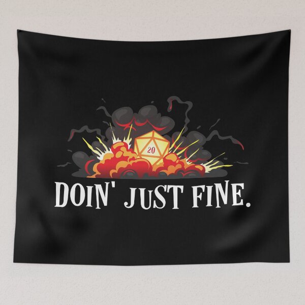Item preview, Doin Just Fine Dark Humor D20 Dice Critical Hit designed and sold by pixeptional.