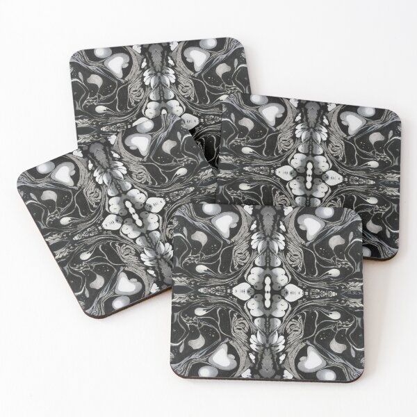 Item preview, Outer Space Flowers 2 Repeated Design Abstract Suminagashi Print designed and sold by Akvauter.