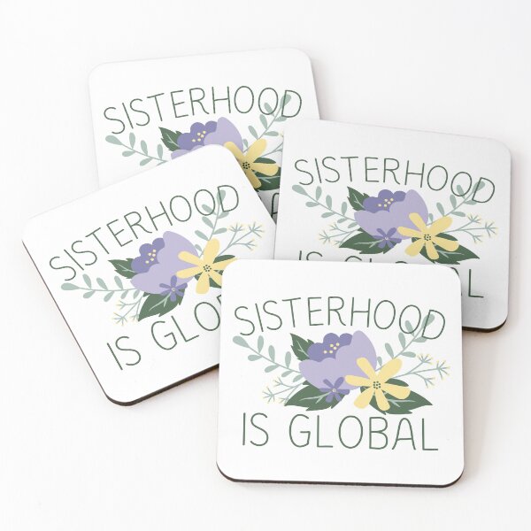 Item preview, Sisterhood is Global Purple Flower Black Design designed and sold by SweetAndSpice.