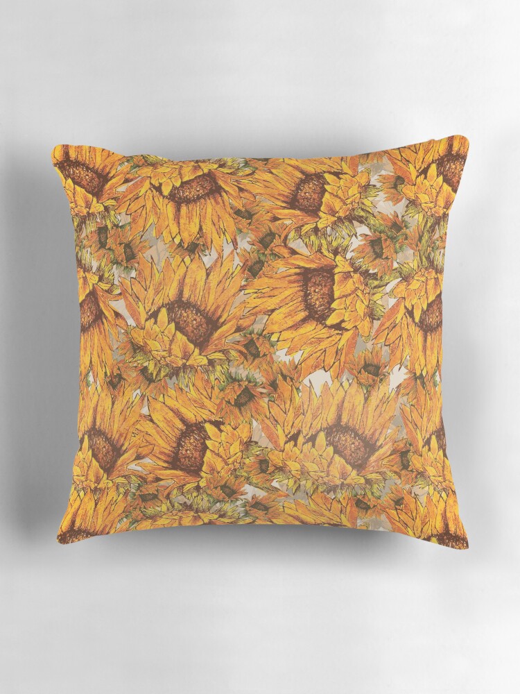 Thumbnail 3 of 4, Pillow, Sunflower Cascade designed and sold by artbydelfineart.