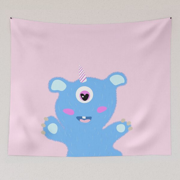 Item preview, Cute blue monster  designed and sold by Gabrielle Freitas.