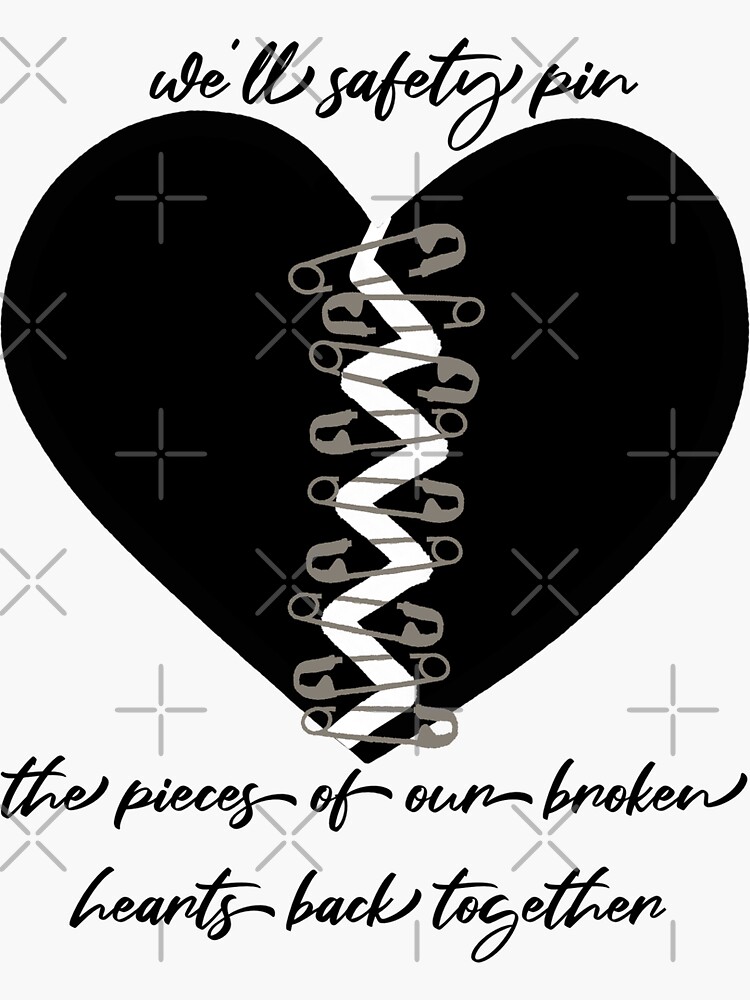 "safety pin 5sos black and white " Sticker for Sale by BellaJJ Redbubble