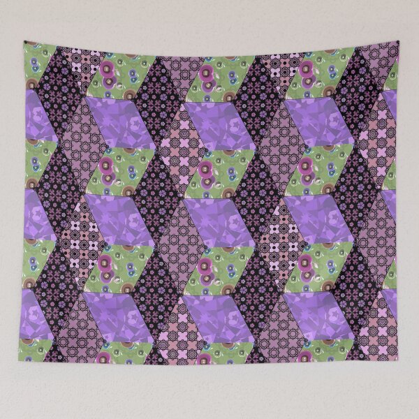 Item preview, colorful patchwork, folk, rustic, craft, abstract, abstraction, folk style designed and sold by fuzzyfox.