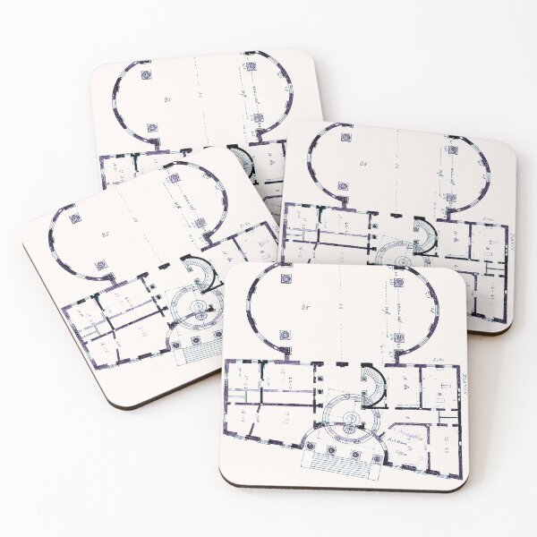 Item preview, Vintage architectural floor plan with angled entrance designed and sold by NrvousFella.
