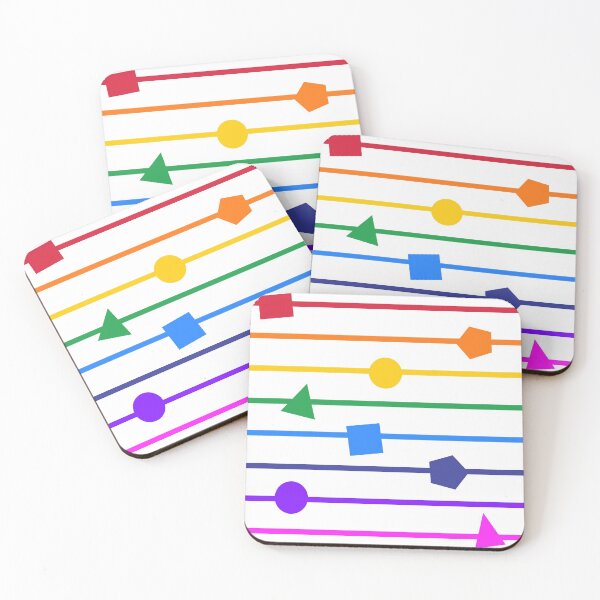 Item preview, Geometric shapes, white and rainbow stripes - horizontal narrow designed and sold by LittleBettyMakes.