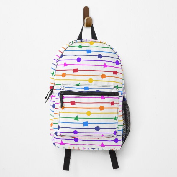Item preview, Geometric shapes, white and rainbow stripes - horizontal narrow designed and sold by LittleBettyMakes.
