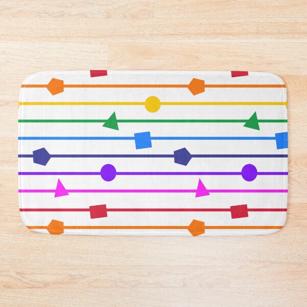 Item preview, Geometric shapes, white and rainbow stripes - horizontal narrow designed and sold by LittleBettyMakes.