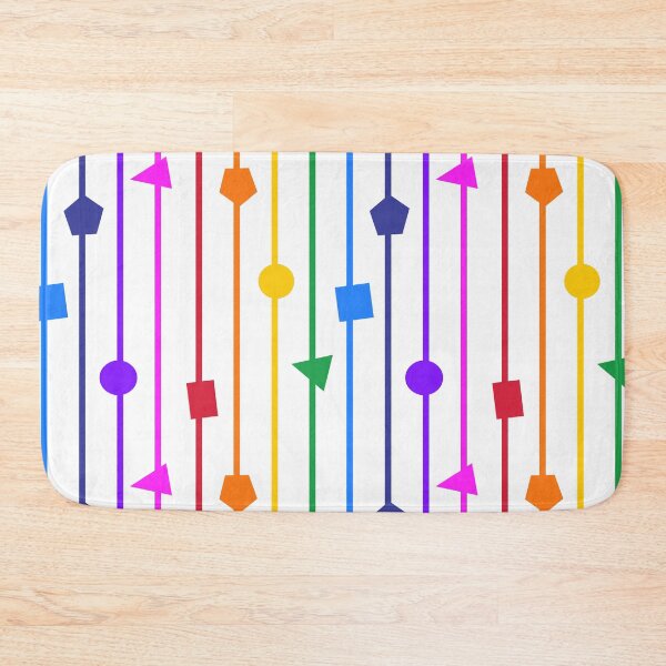 Item preview, Geometric shapes, white and rainbow stripes - vertical narrow designed and sold by LittleBettyMakes.