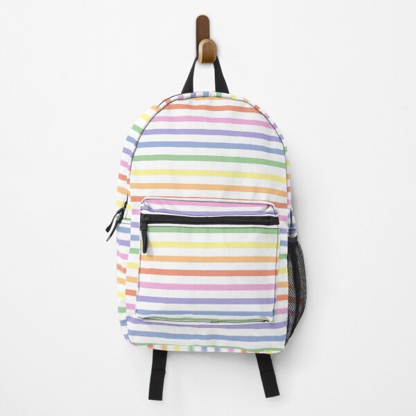 Item preview, White and pastel rainbow stripes - horizontal designed and sold by LittleBettyMakes.