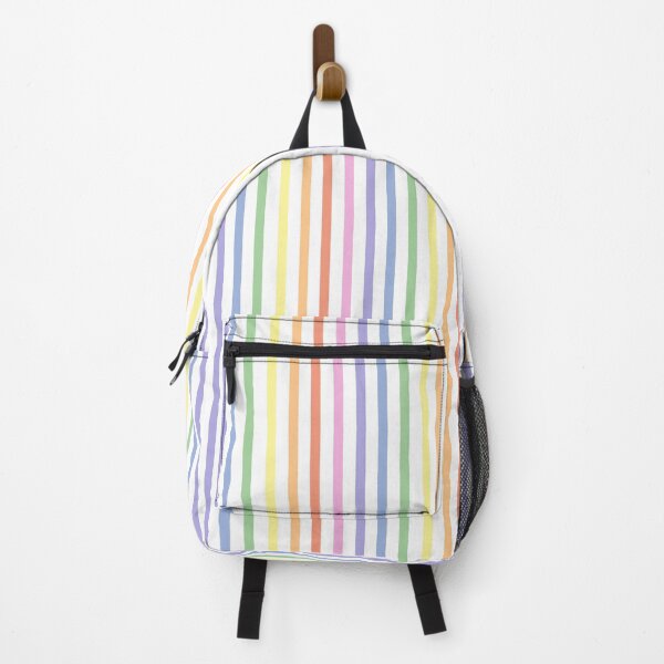 Item preview, White and pastel rainbow stripes - vertical designed and sold by LittleBettyMakes.