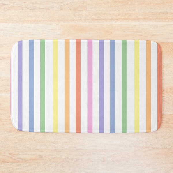 Item preview, White and pastel rainbow stripes - vertical designed and sold by LittleBettyMakes.