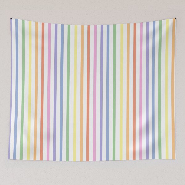 Item preview, White and pastel rainbow stripes - vertical designed and sold by LittleBettyMakes.