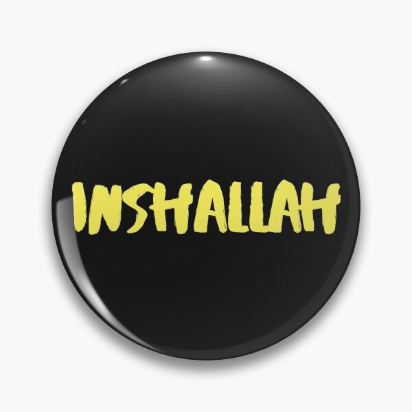 Item preview, As God Wills, "Inshallah" in yellow text designed and sold by AyeAyeBeans.