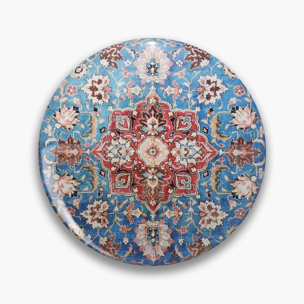 Item preview, Tabriz Rug With Blue Field Print designed and sold by Vicky Brago-Mitchell®.