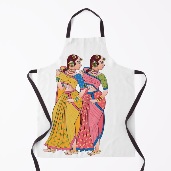 Item preview, Gopika or Lord's lady servants are drawn in Kalamkari, Indian folk art designed and sold by Gurunath Bhadekar.