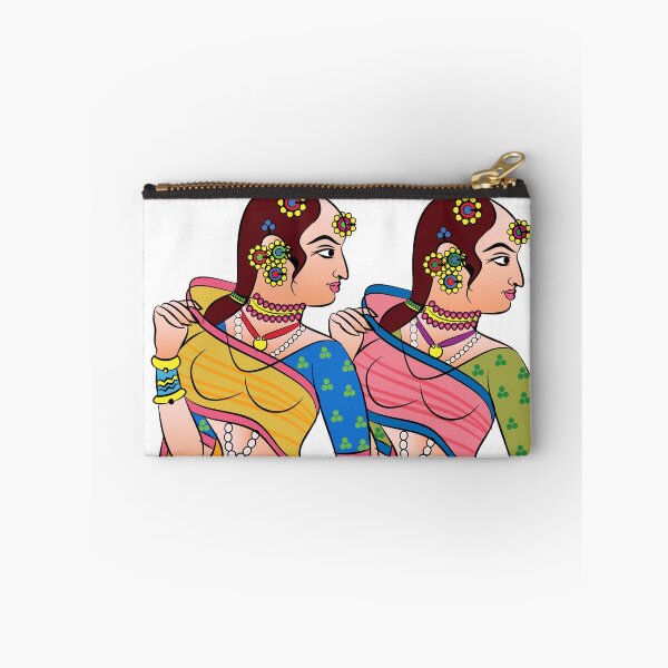 Item preview, Gopika or Lord's lady servants are drawn in Kalamkari, Indian folk art designed and sold by Gurunath Bhadekar.