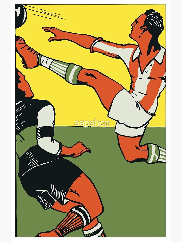 "Football soccer retro vintage style" Framed Art Print by