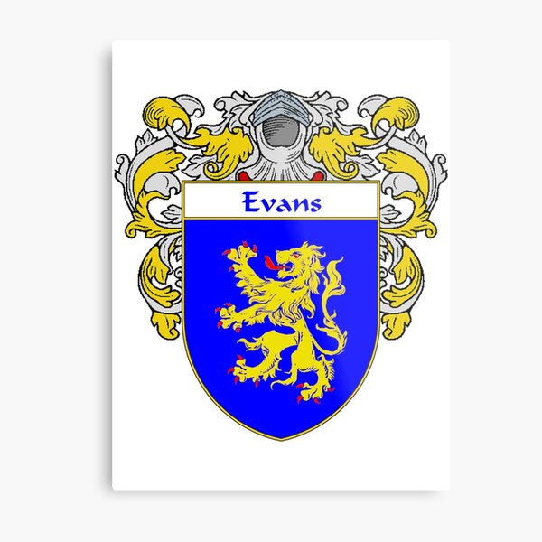 Evans Coat of Arms/Family Crest Metal Print