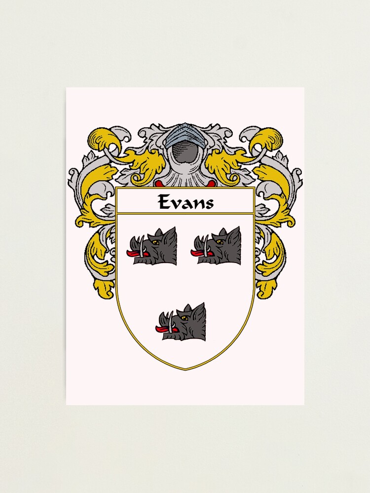 "Evans Coat of Arms/Family Crest (Ireland)" Photographic Print for Sale by  IrishArms | Redbubble