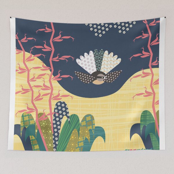 Item preview, New Zealand - Fantail and Flax (Groovyland) designed and sold by contourcreative.