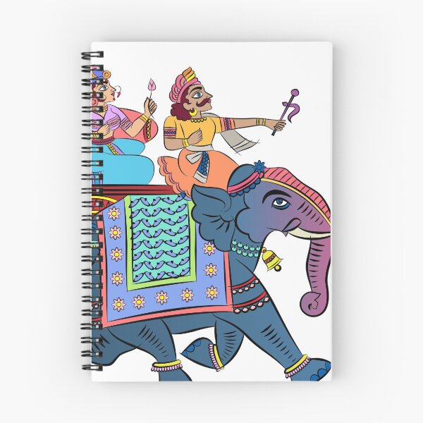Item preview, Traditional Indian or Rajasthani wall painting of elephant with jockey and queen. Rajasthani painting style, India. designed and sold by Gurunath Bhadekar.