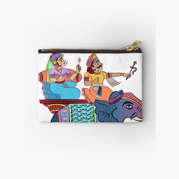 Item preview, Traditional Indian or Rajasthani wall painting of elephant with jockey and queen. Rajasthani painting style, India. designed and sold by Gurunath Bhadekar.