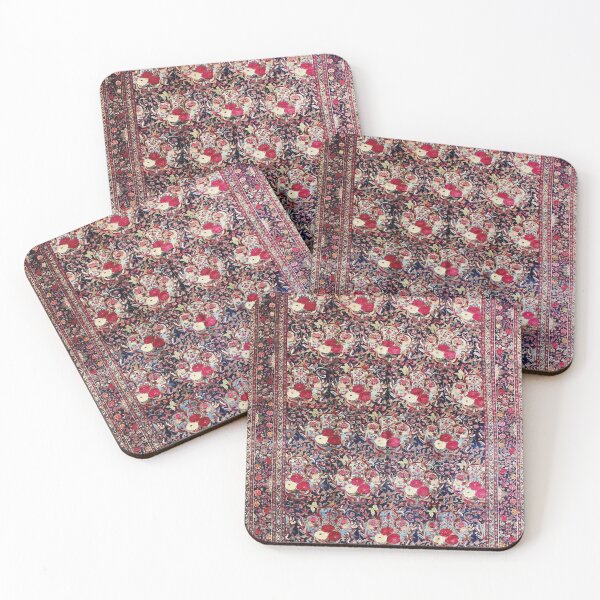 Item preview, Antique Tabriz Rug With Red And White Flowers Print designed and sold by Vicky Brago-Mitchell®.