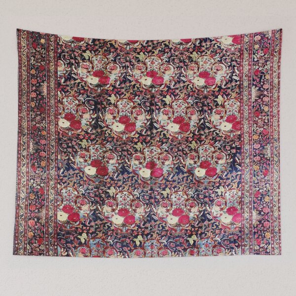 Item preview, Antique Tabriz Rug With Red And White Flowers Print designed and sold by Vicky Brago-Mitchell®.
