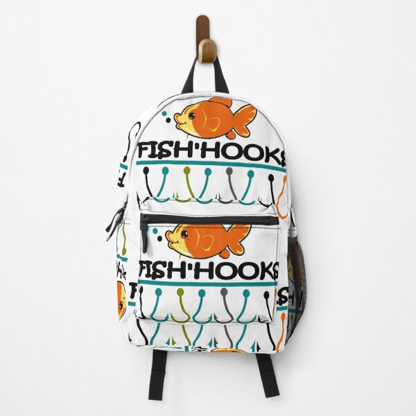 Retro Fishing Fish Hook Vector Backpack