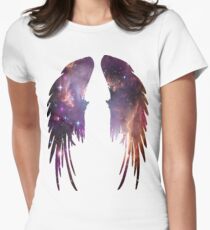Angel Pink Galaxy Wings Women's Fitted T-Shirt