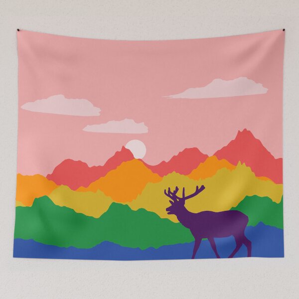 Item preview, Rainbow Elk Landscape designed and sold by FrostedDesigns.