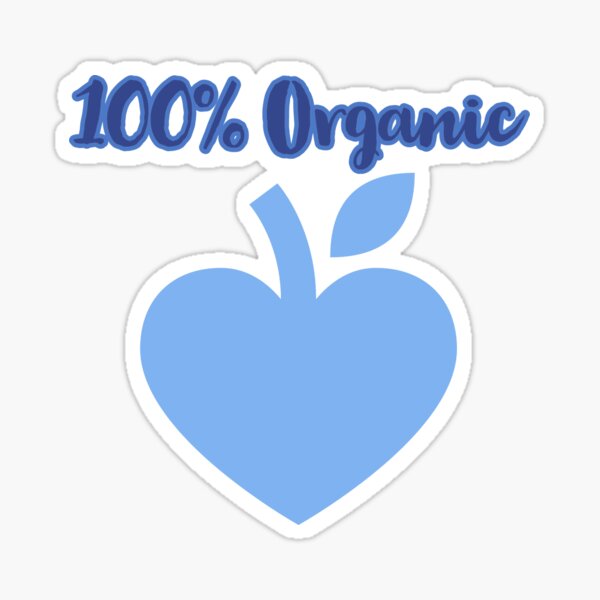 Organic 100 percent blue design Sticker