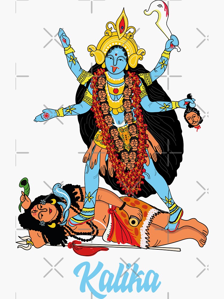hindu goddess colorful drawing stock image | Photoskart