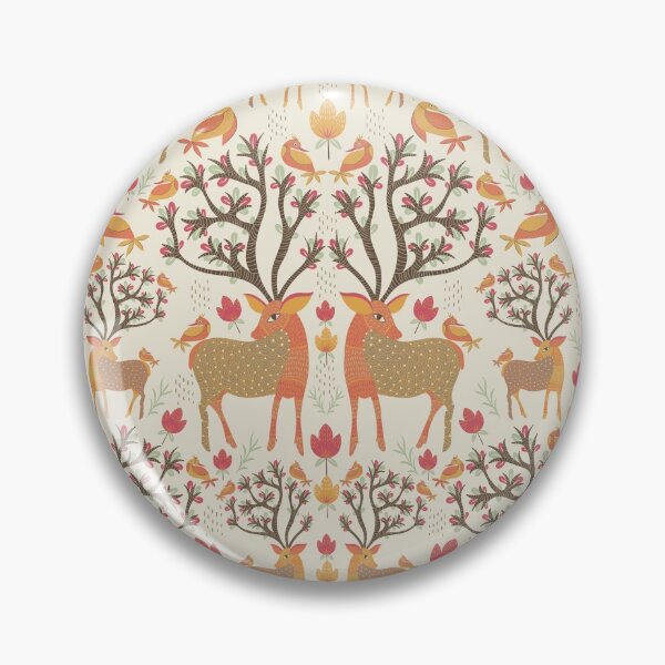 Item preview, Deer Damask Tribal art beige designed and sold by artypeaches.