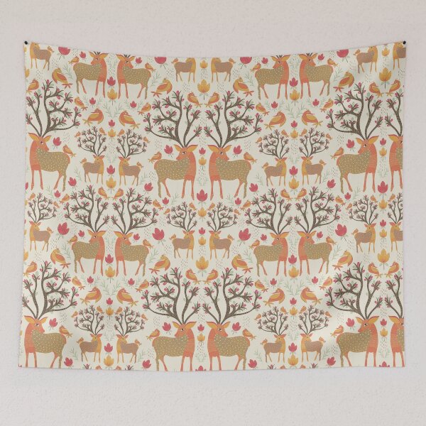 Item preview, Deer Damask Tribal art beige designed and sold by artypeaches.