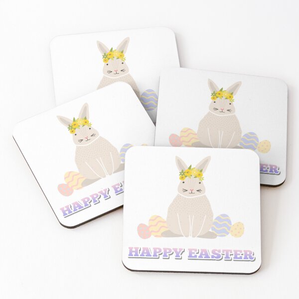 Item preview,  Happy Easter beige rabbit designed and sold by VioletBear.
