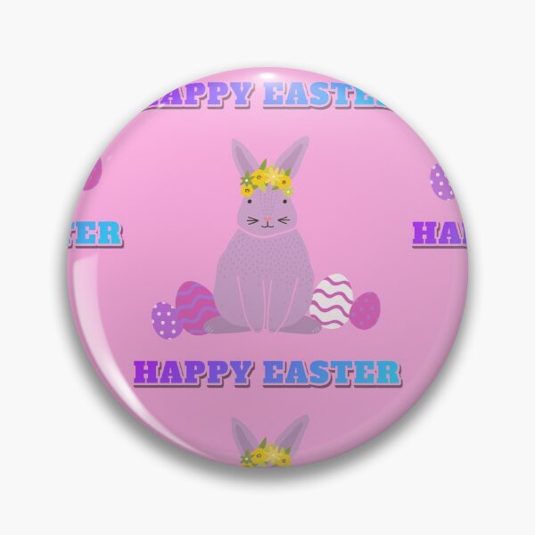 Item preview, Happy Easter pink rabbit designed and sold by VioletBear.