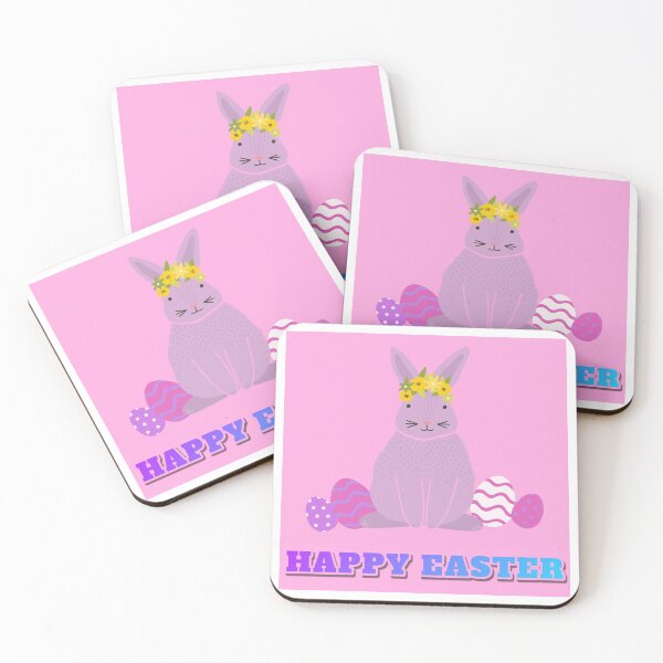 Item preview, Happy Easter pink rabbit designed and sold by VioletBear.