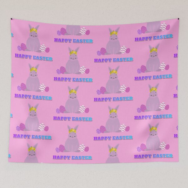 Item preview, Happy Easter pink rabbit designed and sold by VioletBear.