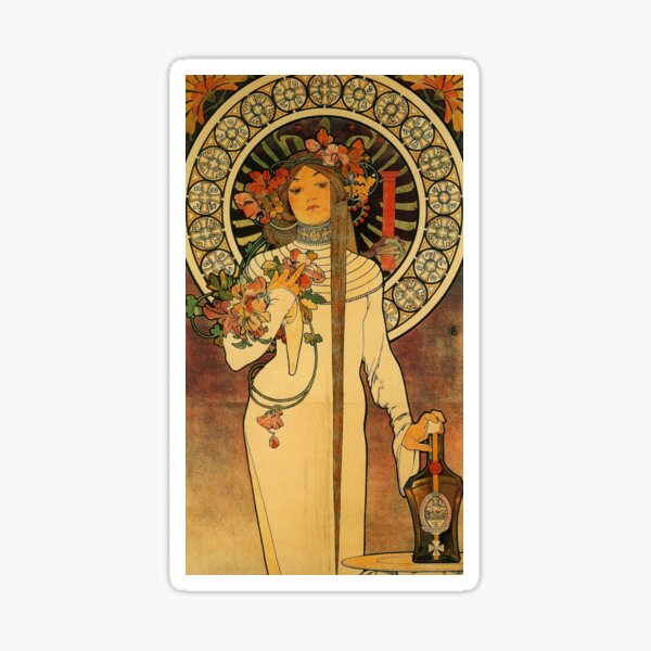 'La Trappistine' by Alphonse Mucha (Reproduction) Sticker