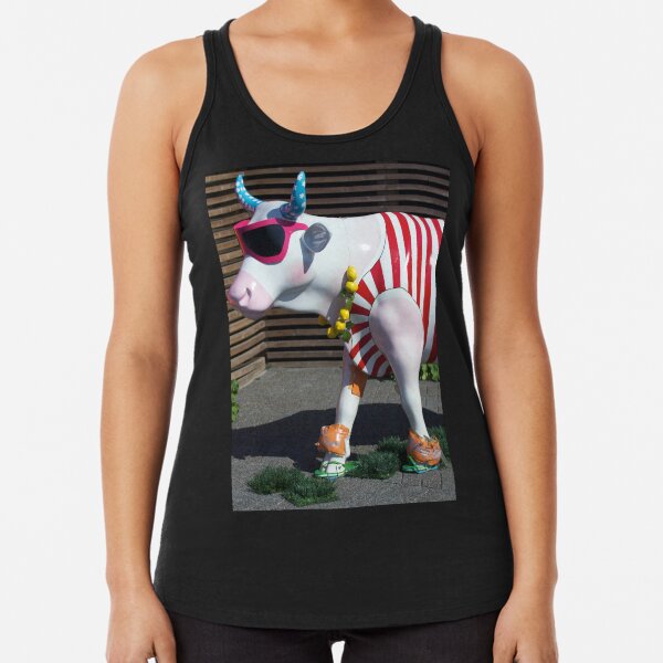 Painted Cow on Holiday - at Floriade Racerback Tank Top