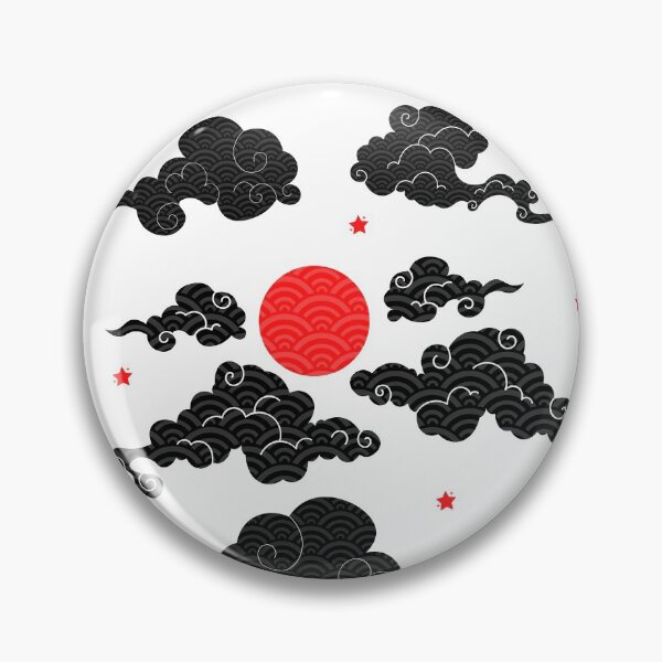 Item preview, Japanese Wind Clouds with Red sun designed and sold by CynthSky.