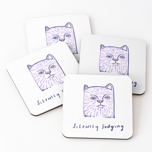 Item preview, Silently Judging purple catto designed and sold by like-butter.