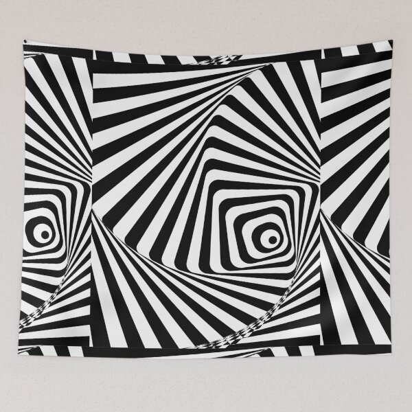 Item preview, geometric colourful psychedelic ripple pattern Black 2 designed and sold by kyds.