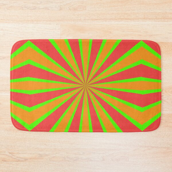 Item preview, geometric colourful psychedelic ripple pattern orangen green designed and sold by kyds.