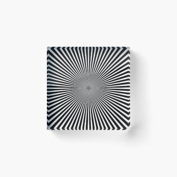 geometric colourful psychedelic ripple pattern black 5 Acrylic Block