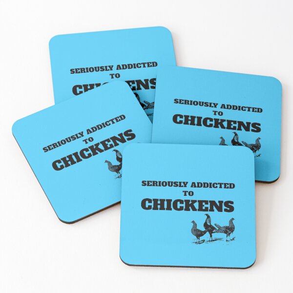 Item preview, Seriously Addicted to Chickens -funny chicken design on blue designed and sold by katiekendall.