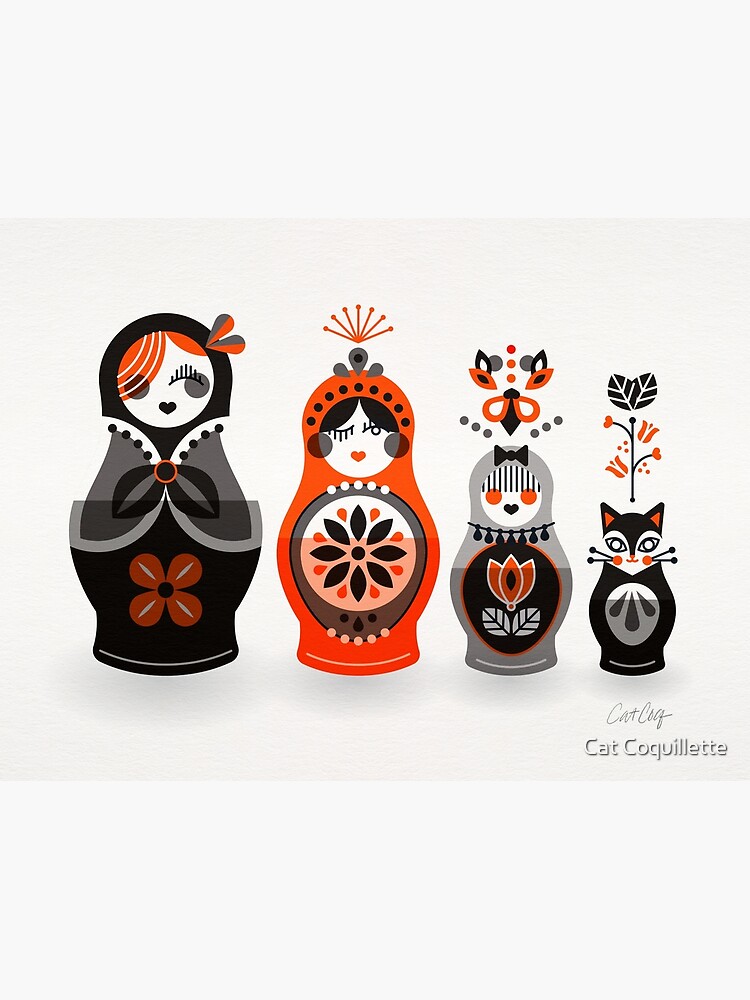 black nesting dolls